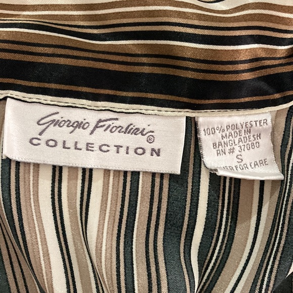 Giorgio Fiorlini  Long Sleeve Striped Button Front Top Size Small - Picture 7 of 7